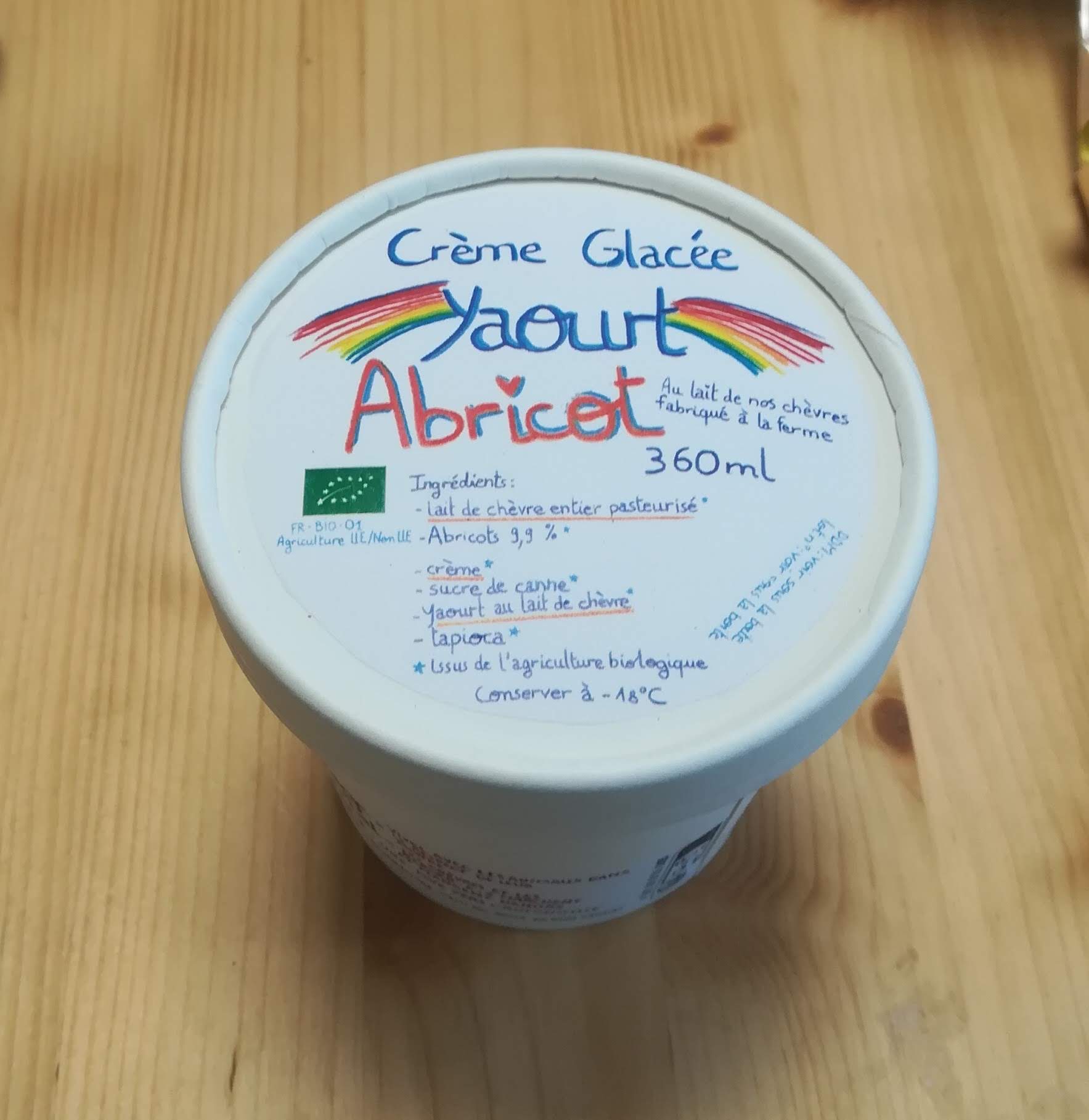 ABRICOT-YAOURT CREME GLACEE 360 ML